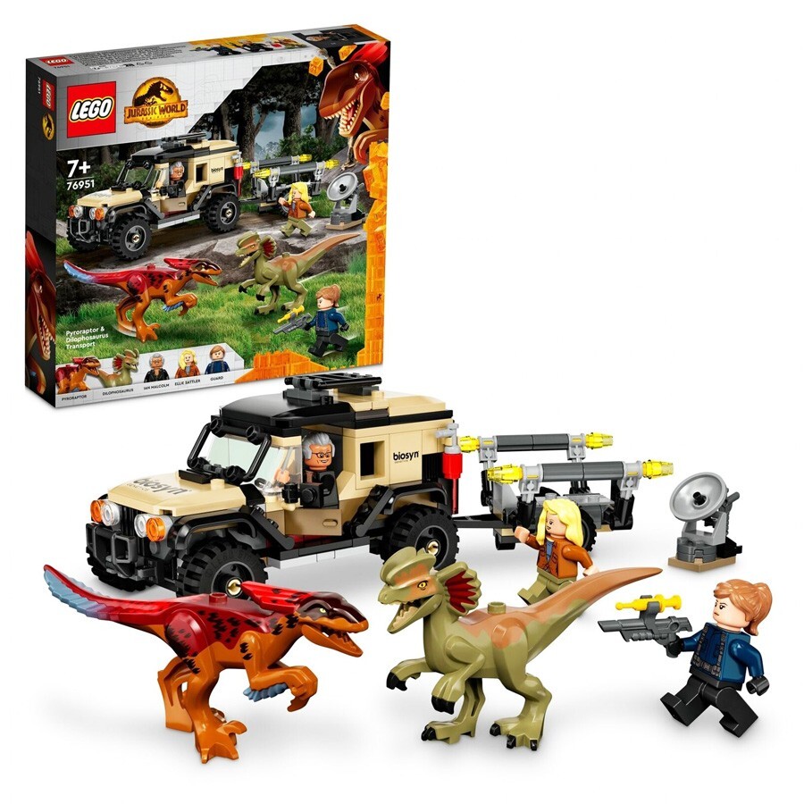 LEGO JURASSIC WORLD 76951 Pyroraptor & Dilophosaurus Transport