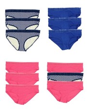 Victoria's Secret Cotton Mesh Logo Everyday Hiphugger Panties Lot of 3 S, M, L