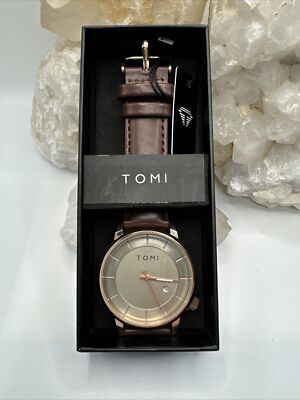tomi☆ TOMI T101 WRIST WATCH ROSE GOLD CHAMPAGNE DIAL NEW IN BOX (AT524
