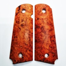 New COLT 1911 Full Sz CLONE KIMBER Exotic Afzelia Burl Wood Grips Handcraft 17