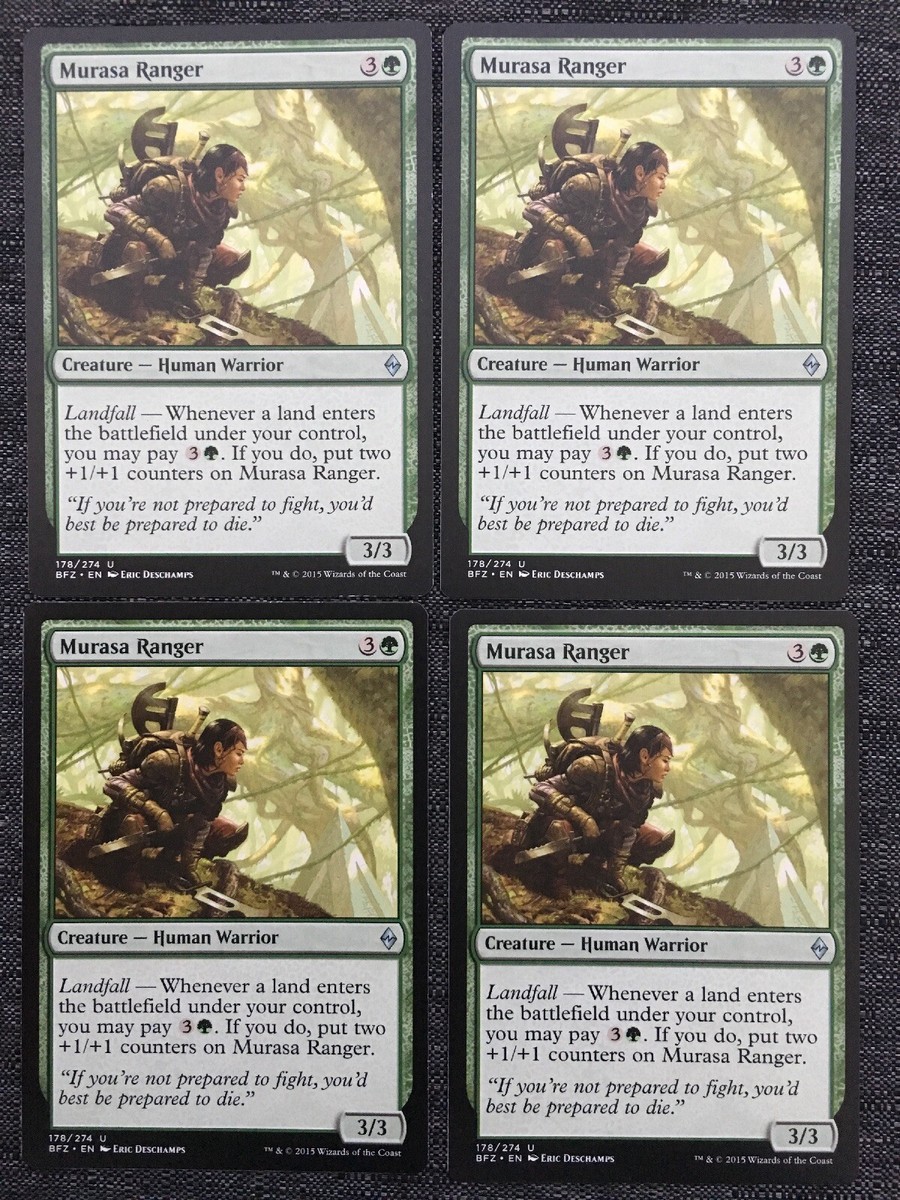 Murasa Ranger 4x FOIL BFZ MTG Battle for Zendikar Uncommon MINT green Murasa Ranger 4x FOIL BFZ MTG Battle for Zendikar Uncommon MINT green