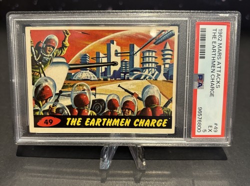 1962 Topps Mars Attacks #49 The Earthmen Charge — PSA 5