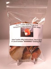 Rock Tumbler Gem Refill Kit -Madagascar Poly-Chrome Desert Jasper Rough- 8 oz