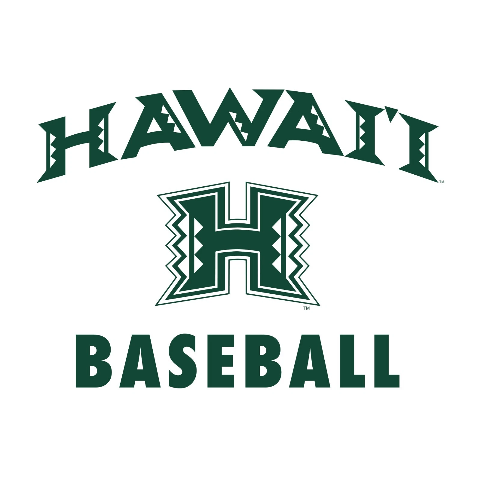 Hawaii Manoa Arch Logo Baseball T-Shirt White