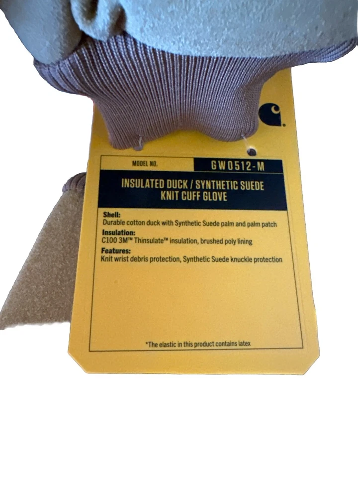 Guantes de trabajo aislados Carhartt talla 2XL gamuza punto puño guantes de trabajo par Foto 4 de 4