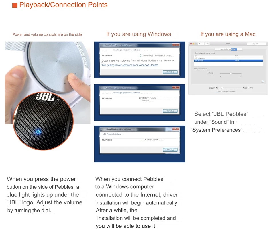 JBL Pebbles Bass Powered Speaker with USB/DAC JBLPEBBLESBLKJN - Image 4 of 4