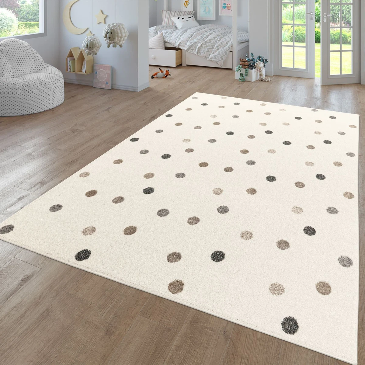 Tappeto per bambini 160x230 Lavabile 30° CIRCU G grigio | Leroy Merlin