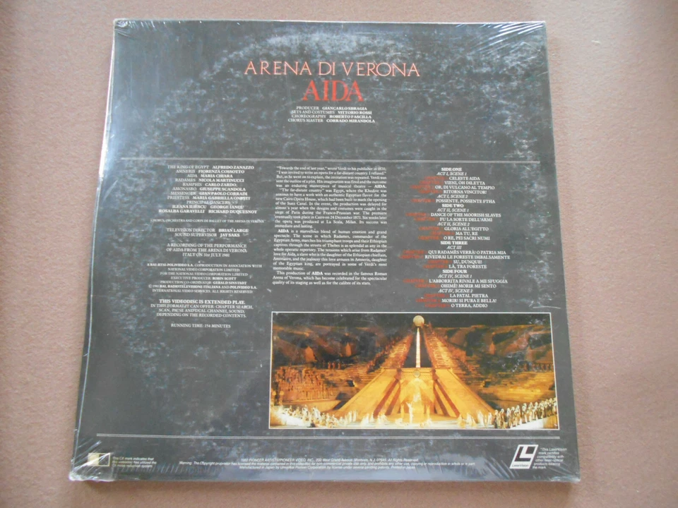 Verdi - Aida - Arena Di Verona, Anton Guadagno - Pioneerr Laserdisc Sealed $2.95 - Image 2 of 2