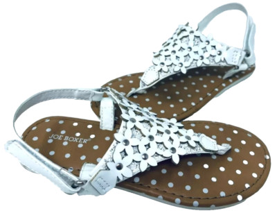 Joe Boxer Youth Girl's Sonora Flower Slingback Dress Sandals White Size:11 145A