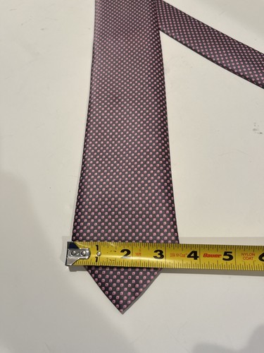 Brioni Geometric Dot Pattern 100% Silk Neck Tie Pink Hand Made In Italy Designer - Picture 3 of 7