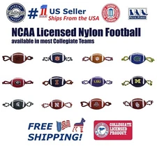 Pets First NCAA Football Shaped Rope Toy for Dogs & Cats with Inner Squeaker