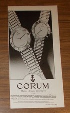 Seltene Werbung vintage CORUM ROMULUS Uhr 1992