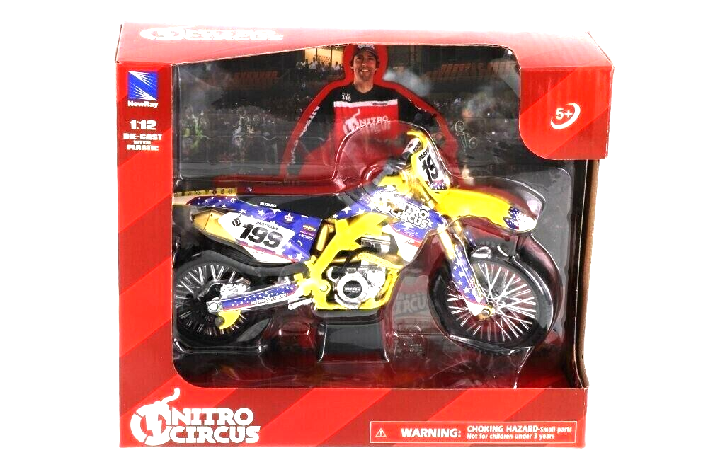 Nitro Circus 1:12 Toy Model Motocross Travis Pastrana Suzuki