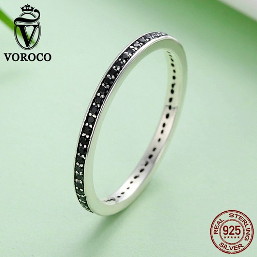 Ciondolo Voroco Spedizione Gratuita Argento Sterling 925 Taglia 5-9 Cerchio Zirconia Gioielli Donna - Foto 3 di 6