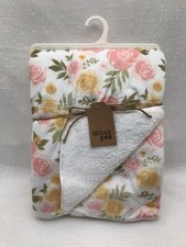 Chick Pea Plush Pink Floral Baby Gift Blanket Flower Security Lovey Girls NEW