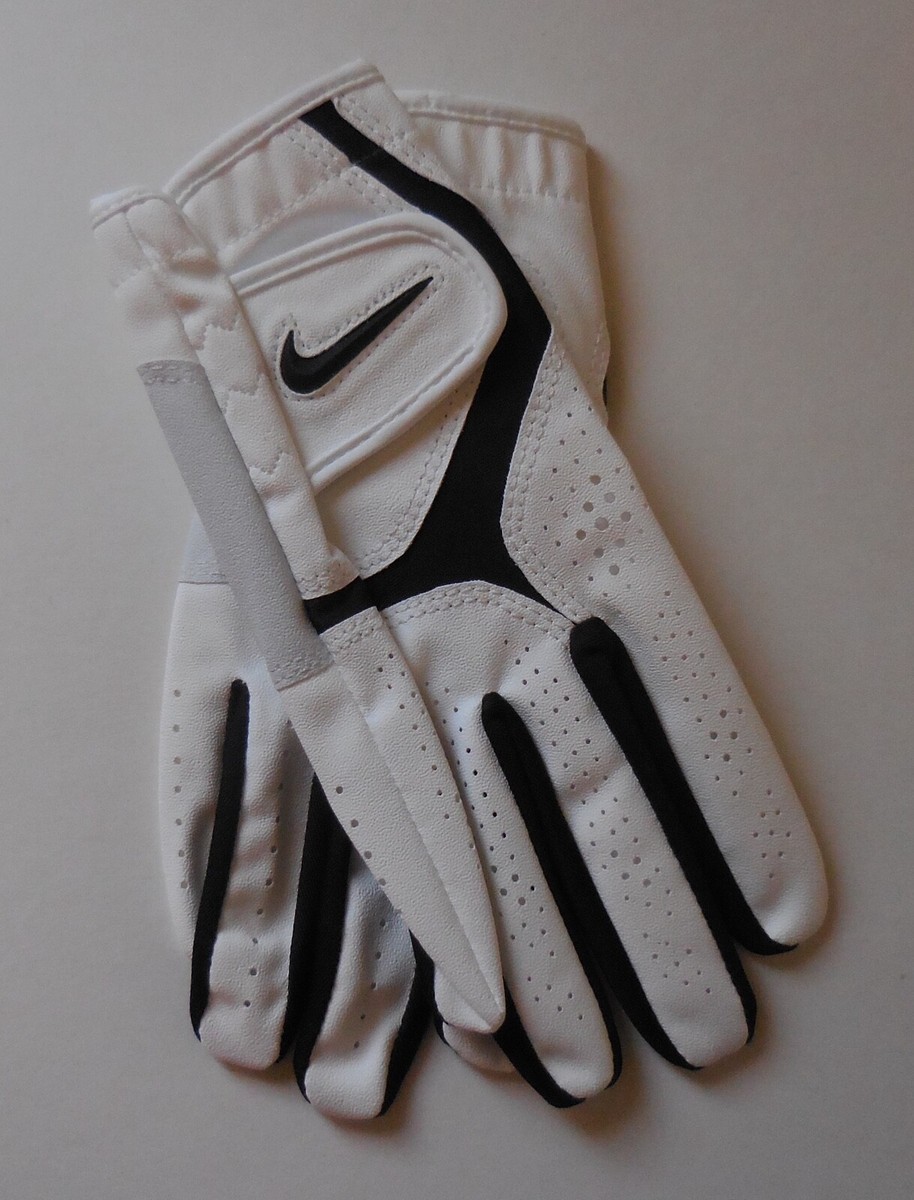 Nike Dura Fell X Golf Gloves Youth Junior Pearl White/Black Large One Pair
