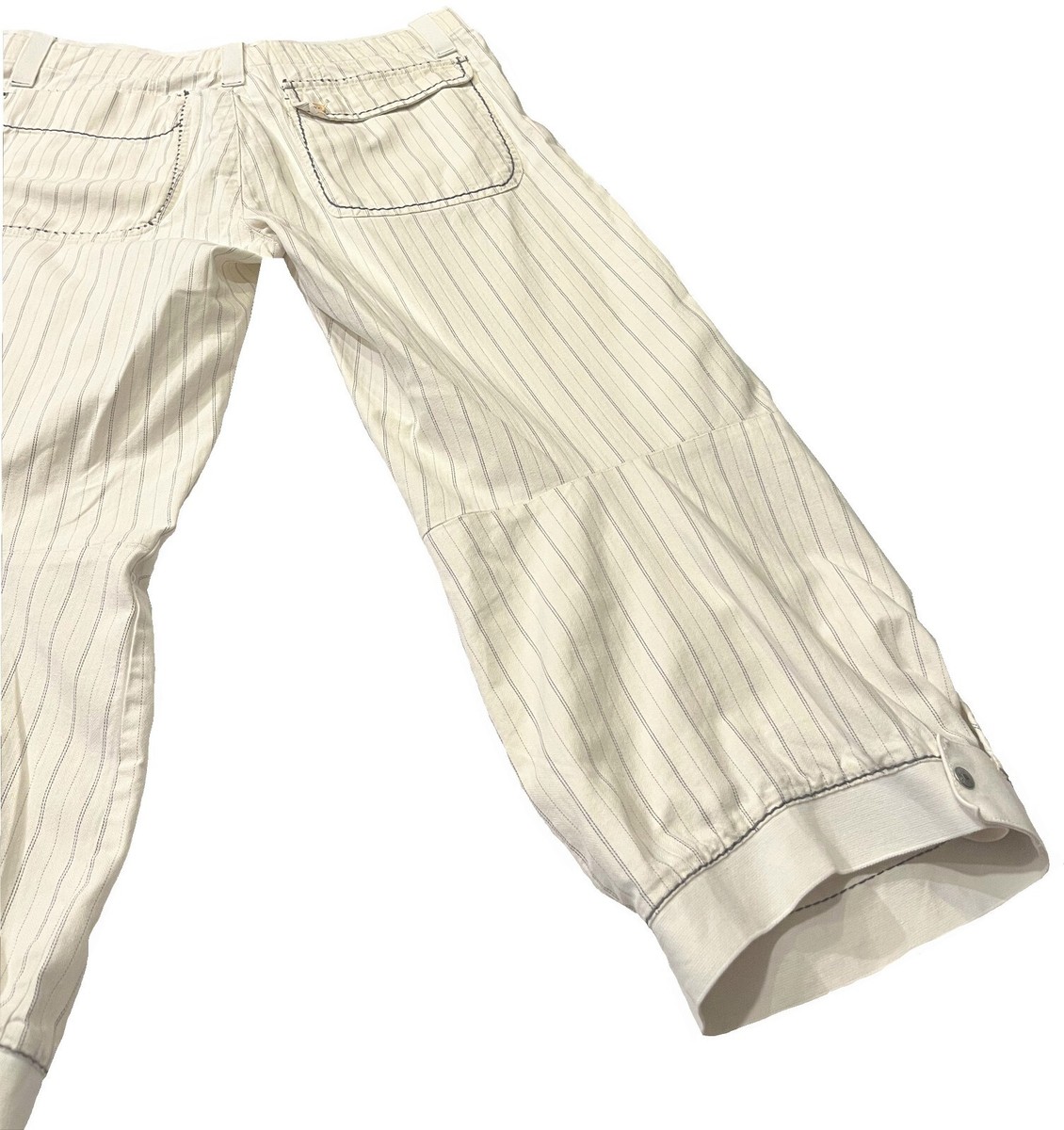 Pantalon Large Corsaire Bleu à Rayures Marithé & François Girbaud - Taille 36 - Occasion TB