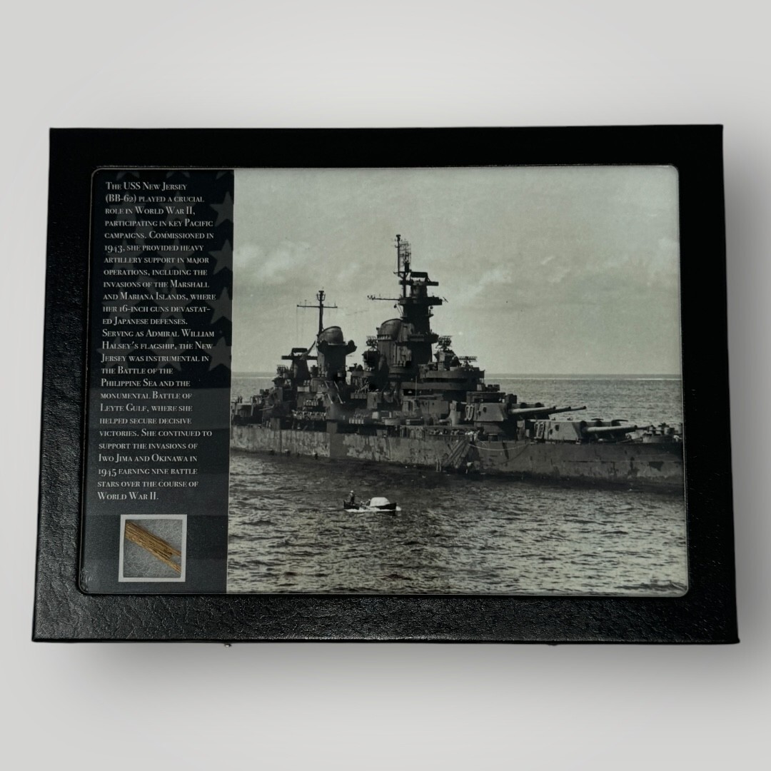 Rare! Original WWII USS New Jersey BB-62 Main Wood Deck Fragment US Navy Display