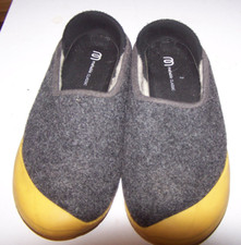 Mahabis Classic Slippers 38 Grey Wooly Womens8.5 Optional YellowRubber Sole 130