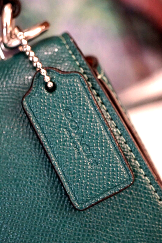 NWT COACH LYSA Top Handle Mini Satchel X-Body Bag CX576 EMERALD X-grain Leather - Picture 6 of 20