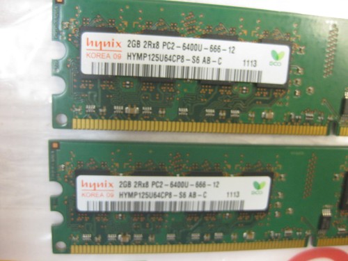Hynix 4GB Kit (2x 2GB) DDR2 Desktop Memory RAM PC2-6400U HYMP125U64CP8-S6 Tested - Picture 3 of 8