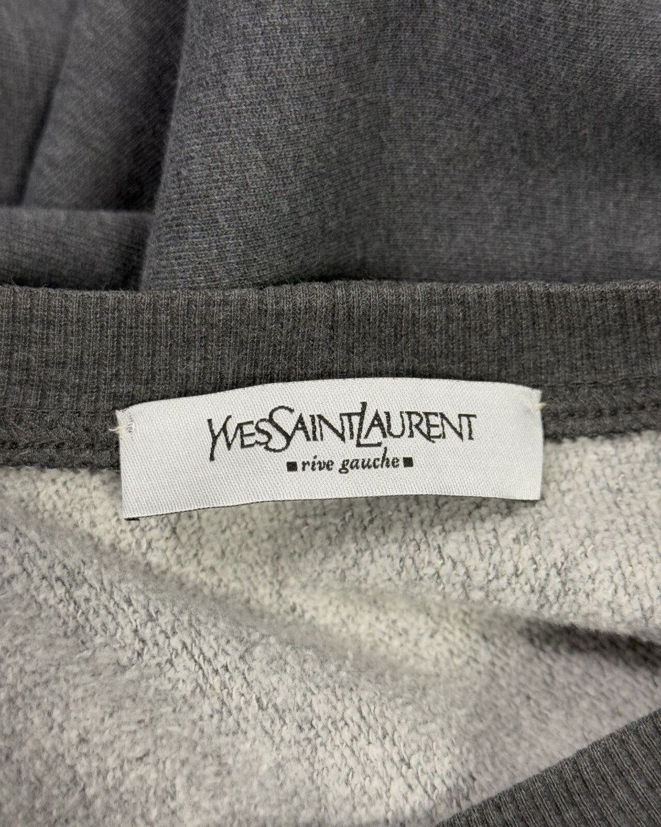YVES SAINT LAURENT RIVE GAUCHE Gray Black Velvet Crest YSL