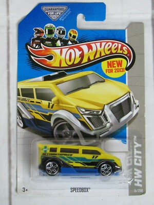 Hot Wheels 2013 YELLOW SPEEDBOX #15 - HW CITY