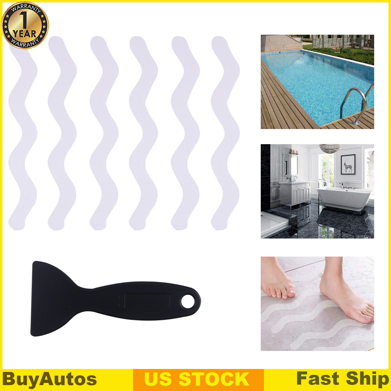 24Pcs NonSlip Bathtub Stickers Anti Slip Shower Stickers Bathtub Non Slip Decal eBay