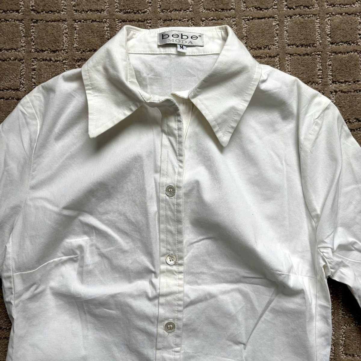Vintage Bebe Modo Y2K Collared 3/4 Sleeve Button Down Shirt