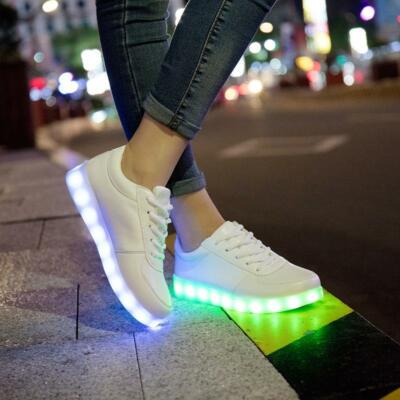 Scarpe LED uomo donna unisex sneakers da ginnastica suola luminosa colorata  USB | eBay