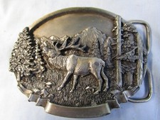 Vintage 1983-ELK in Oregon Mountains Belt Buckle