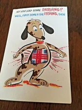 Vintage Get Well Card "So you have some patching?" Red Glitter NEW OLD STOCK