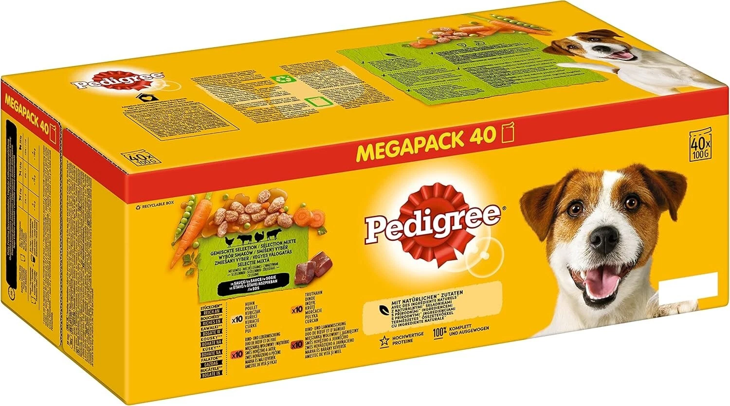PEDIGREE - Adult Wet Dog Food Pouches - 40 x 100 g - Mixed Selection in Gravy