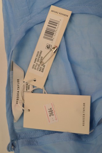 NWT Rebecca Taylor Ramie Sleeveless Cutout Azul Blue Dress Size Large - Picture 4 of 5