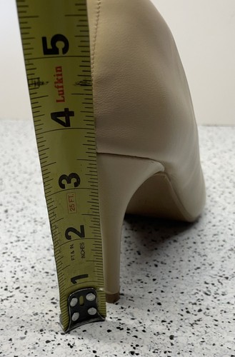 Trary Womens 7 Beige Faux Leather Pumps/High Heels Slip On Shoes - Picture 10 of 10