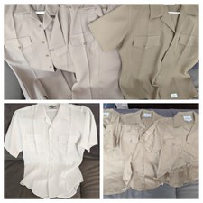 USN US Navy Shirts Khaki White Union Made Vintage Ready to Wear Made in USA