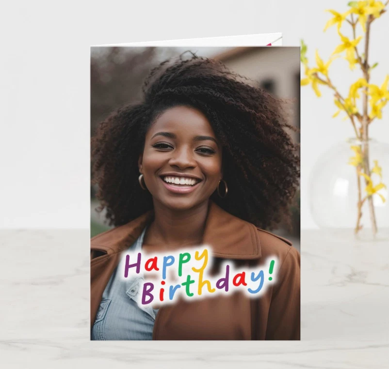 Happy Birthday Card - 5.5" x 8.5" Greeting Card for Black/African American Woman - Image 4 of 4