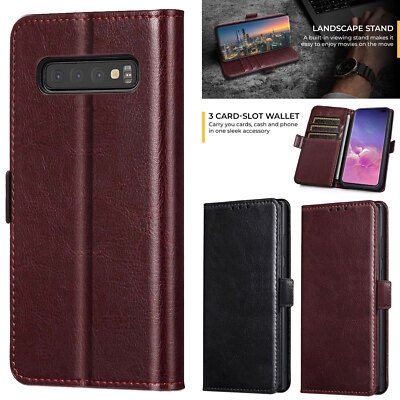 For Samsung Galaxy S10 Plus S10e Magnetic Leather Case Wallet Card Stand Cover