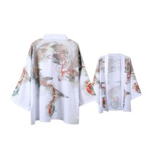 Uomo Giapponese Kimono Yukata Giacca Giacca Cardigan Dragon Maglia Larga Rétro