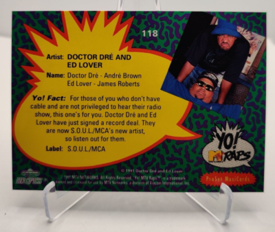 1991 Pro Set MusiCards Yo! MTV Raps Ed Lover Dr Dre Doctor Dre