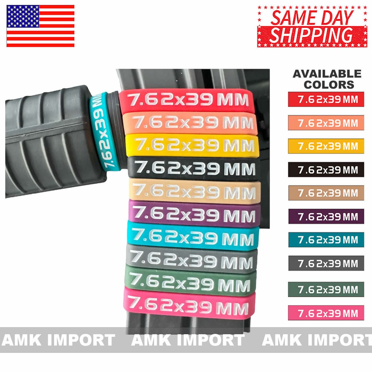7.62 X 39 MM Magazine ID Marking Bands / 762 Upper Receiver Mag