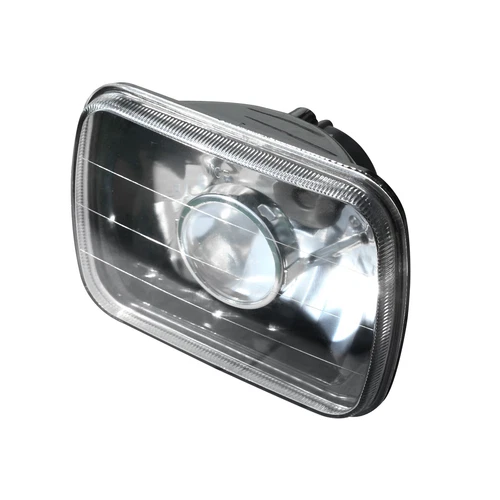 7" 7X6 Inch Square Glass Lens Diamond Cut Projector Headlights Pair H6054 H4 - Bild 9 von 11