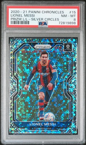 2020 Prizm Chronicles Lionel Messi Silver Circles SSP PSA 8 POP 4 ￼