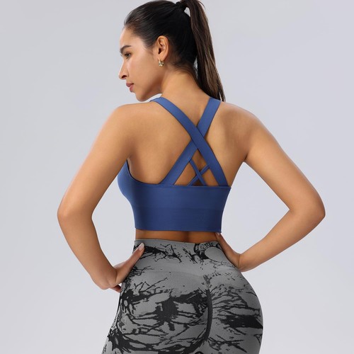 Sports Bras for Women High Impact Cross Back Strappy Bras Cropped Padded Seam... - Picture 4 of 6