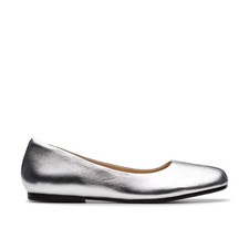 Clarks Womens Livia Lily Silver Pumps,Slip Ons,Ballet Pumps