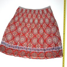 MAX STUDIO Multi Color Pull on Stretch A-Line Knee Length Skirt Med Lightweight