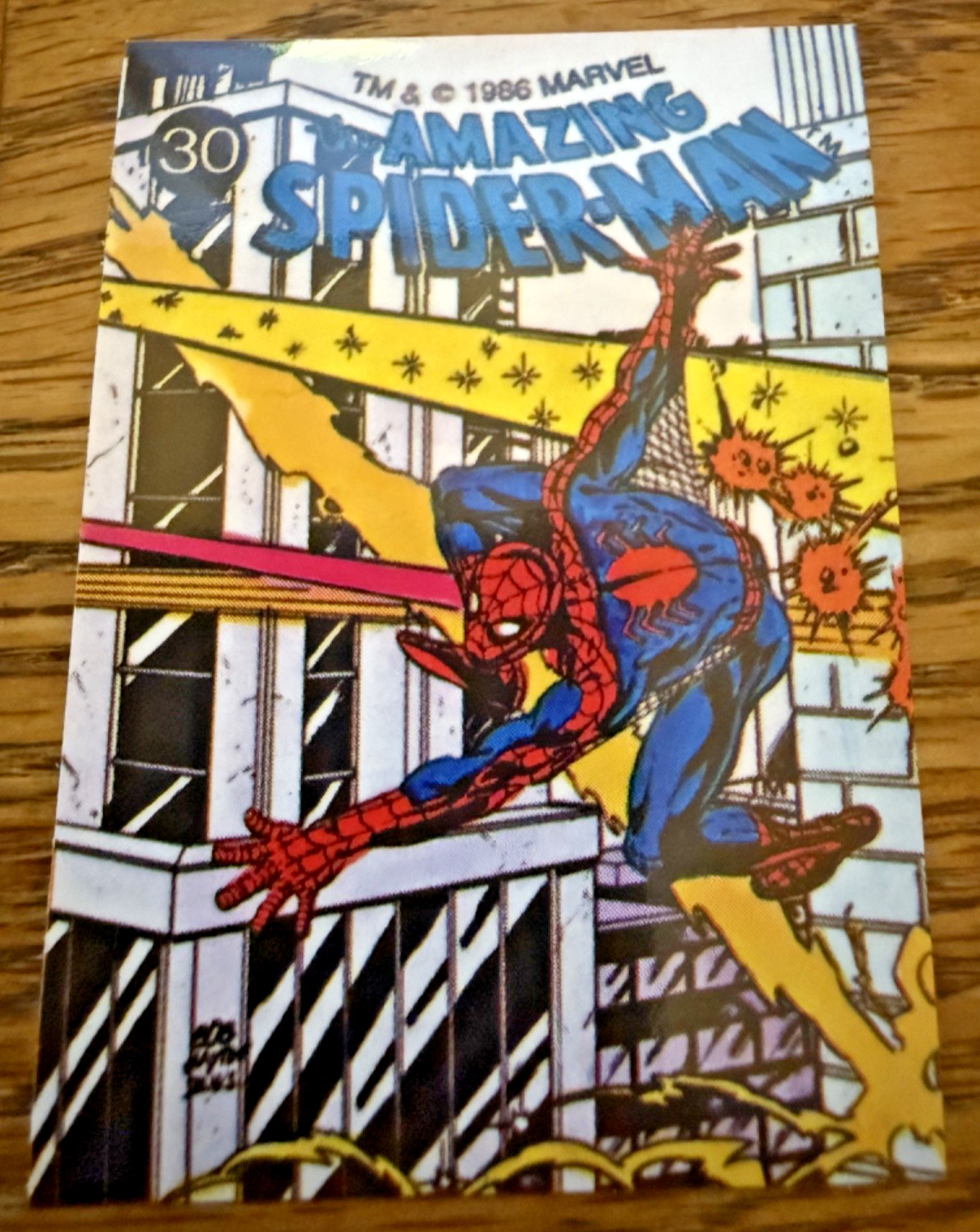 1986 Comic Images Marvel Universe - Series I Sticker - Spider-Man  #30 NMMT