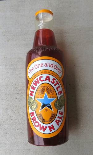 Vintage Newcastle Brown Ale 28" Hanging Inflatable Beer Bottle Bar Advertising