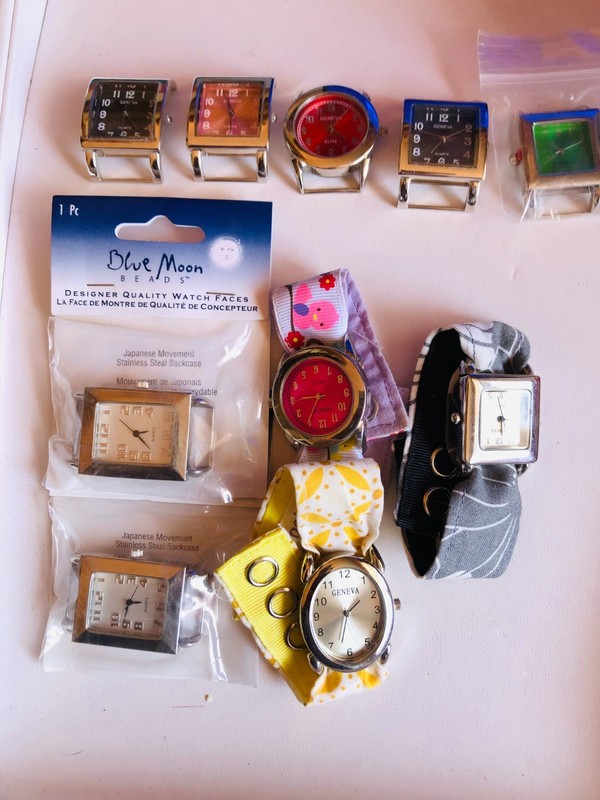 Lot Of 10 Designer Watch Faces Different Colored Faces New & Working