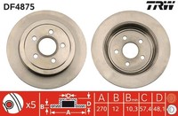 2X Bremsscheibe TRW DF4875 FüR Neon Cruiser Chrysler Dodge PT CRD 2 16V